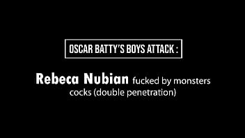 Preview 1 of Akiho Yoshizawa Orgy - Cute Brazilian Rebeca NUBIAN hard fucked by 2 huge cocks (DP,  Anal,  dirty ass,  monster cock,  ebony) OB164
