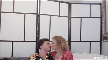 Preview 2 of Son And Dad Massage - Mature PAWG Sara Jay Face Fucks And Pussy Bangs Hot Stud Apollo Banks!