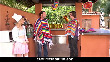 Preview 1 of Johnny Sins Xxxx Fully Video - FamilyStroking - Skinny Blonde Step Sister Fucked By Step Brother During Family Cinco De Mayo Celebration - Demi Hawks,  Jack Vegas,  Tyler Cruise