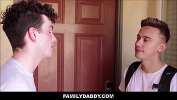 Preview 1 of Keny Kety - FamilyDaddy - Cute Step Son Caught By Boyfriend With Step Dad And Joins In For Threesome - Carter DelRey,  Derek Allen,  Myott Hunter