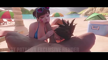 Preview 2 of Port Malaya - tracer &amp_ waveracer d.va (overwatch) by threedust