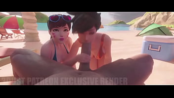 Preview 4 of Port Malaya - tracer &amp_ waveracer d.va (overwatch) by threedust