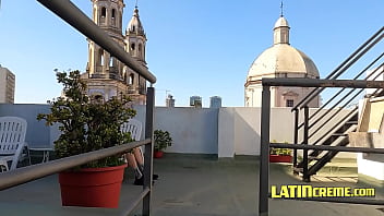 Preview 1 of Cfnm Show 52 - Terrace Fun With Latino Twink - Leo Blue,  Diminitri Star