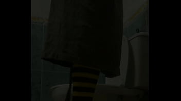Preview 1 of Xxxz Bf - Black tail in the bathroom