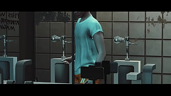 Preview 2 of Rubs Her Pussy - SIMS 4 - Horny Straight Muscle Fucks Twink in Rental House
