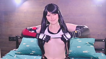 Preview 1 of Mali Ziai - Tifa Lockhart&#039_s big oiled booty rides fat cock,  enjoys rough anal and gets cumshot on feet - Final Fantasy