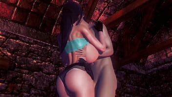 Preview 1 of Palpable When Exercise - Lara Croft with huge tits venturing on a dick (Tomb Raider)