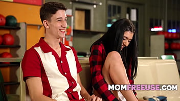 Preview 1 of Pron Comz Com - Stepmom,  Stepdaughter And Her BF Free Use In Bowling Alley