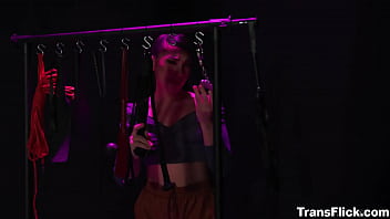 Preview 1 of Indian Villaga Sex - TS Kasey Kei and her girlfriend  Aria Valencia curiosity piqued and lust growing so they try that BDSM sex dungeon