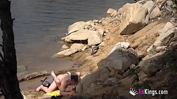 Preview 2 of Bokep Clna - Redhead Jade Nymph,  caught fucking by the lake!!