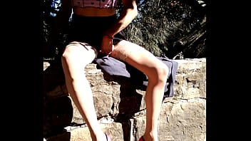 Preview 4 of Girl First Time Creampie Condom - sissy faggot outside