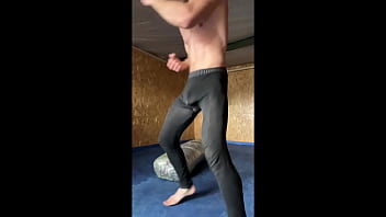 Preview 2 of Indian Outdoor Xnxx - Oh no,  I got excited at boxing training in thin leggings! Jerking off in the gym!