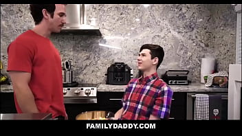 Preview 1 of Girl Sexy Xx - FamilyDaddy - Twink Stepson Is Fucked By Stepdad In Kitchen - Dakota Lovell,  Greg Mckeon