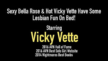 Preview 1 of Pornklube Com - Sexy Bella Rose &amp_ Hot Vicky Vette Have Some Lesbian Fun On Bed!
