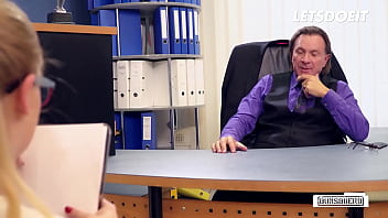 Preview 1 of Raven Hat - Slutty Secretary Scarlett Scott Fucks Pervert Boss At The Office - LETSDOEIT