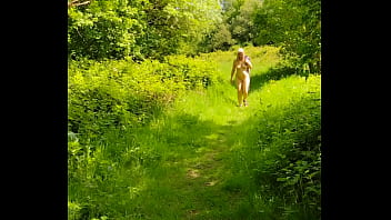 Preview 1 of Aaliyah Slutty - Naked walk in local woods