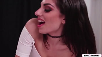 Preview 1 of Black On Black Mom - Brunette asks roomie to massage her tits