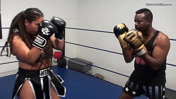Preview 2 of Xxx Video 20015 - Male vs Female Mixed Boxing Spar Fiesty Feminista