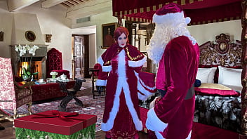 Preview 1 of Jemma Pov - Granny Carmen Claus: Santa&#039_s Favorite Love Toy Gets Fucked To A Creampie