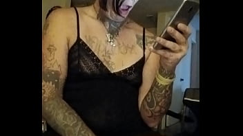Preview 4 of Indian Actress Pooja Kumari - Tattooed trans girl jerks off and eats cum