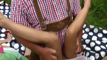Preview 2 of Ailsha Klass - german outdoor lederhosen orgy