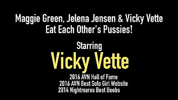 Preview 1 of Babita Sexy Porn - Maggie Green,  Jelena Jensen &amp_ Vicky Vette Eat Each Other&#039_s Pussies!