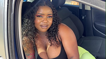 Preview 2 of Nauhtyamerika Om - Big Ass Ebony Gets Fucked Through a Hole in Her Tight Shorts on Her Way to the Car Wash