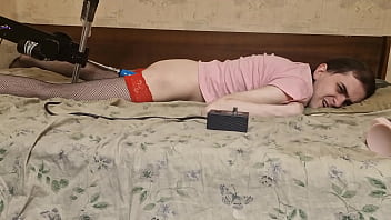 Preview 3 of Czech Fox - Femboy home sex with machines
