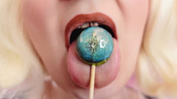 Preview 3 of Indian Audition Casting - ASMR video: lipstick,  mesh gloves and lollipop (Arya Grander)