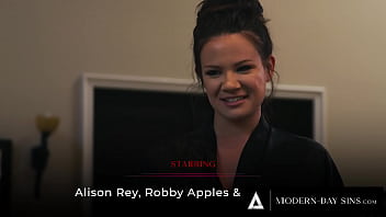 Preview 1 of Nca Giral - MODERN-DAY SINS - Caught Mistress Jesse Pony Joins Alison Rey and Her BF! BOTH GIRLS GOT A FACIAL!