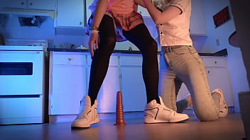 Preview 4 of Fbb Feet - Girlfriend helps guy fuck with dildo