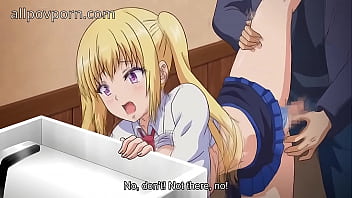 Preview 3 of Tabbu Sex Hd - blonde anime girl fucked at a public restroom pov henta part 2