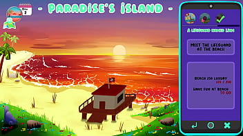 Preview 2 of Slim Goody Good - Let&#039_s Play : Paradise Island part 2 : I reward him with a handjob