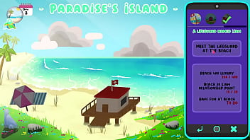 Preview 3 of Slim Goody Good - Let&#039_s Play : Paradise Island part 2 : I reward him with a handjob