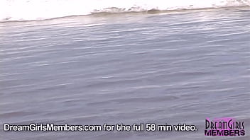 Preview 3 of Luna Star Ducks Bbc - College Coeds Strip Nude On A Texas Beach
