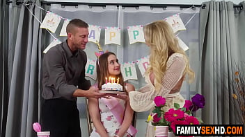 Preview 2 of Had Sex In Parisan - Stepdad &amp_ stepmom threesome fuck stepdaughter on her 18th birthday
