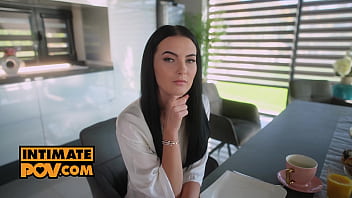 Preview 1 of Tow Boys Sex One Girls - POV - Simon Kitty wants to get covered in cum during breakfast