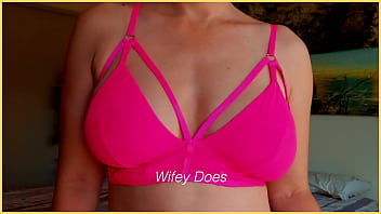 Preview 4 of Kayden Kross Boss Daughter - MILF hot lingerie. Big tits in hot pink bra