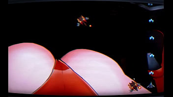 Preview 2 of Eva Notti And Logan Pierce - Captain Firehawk and the Laser Love Situation [ Hentai Games PornPlay ] Ep.1 stripping naked a giant alien monster girl in red latex suit