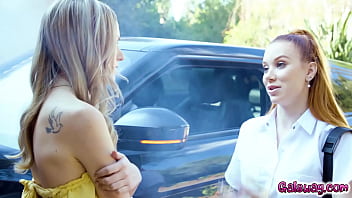 Preview 1 of Young Girl And Boy Sex 18 Year - Neighbor Madison Morgan and Scarlett Sage having one hot intimate lesbian fucking on bed