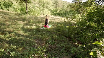 Preview 1 of Amerecan Sex - Caught a Stranger Doing Yoga in the Woods and Gave Her My Hard Cock
