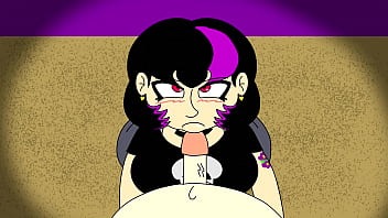 Preview 1 of Mummy X7 - Goth Girl Mogan gives Nerd Blowjob