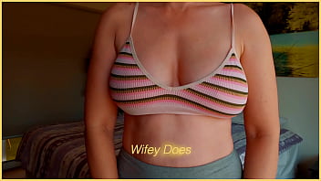 Preview 1 of No Local Sex - MILF hot lingerie. Big tits in sports bra