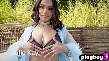 Preview 1 of Niitas Sin Tetas - Playboy3.com - Perfect big ass ebony MILF Julie Kay posed in lingerie and posed outdoor