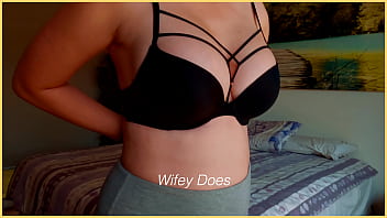 Preview 3 of Gasti Moza Com - MILF hot lingerie. Big tits in black lace bra
