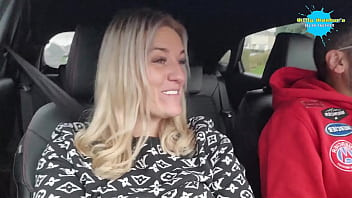Preview 1 of Old German Lady Lesbian Orgies - Stripping in the car in broad daylight