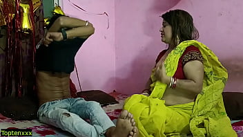 Preview 2 of Bagels Xnxx - Girlfriend allow her BF for Fucking with Hot Houseowner!! Indian Hot Sex