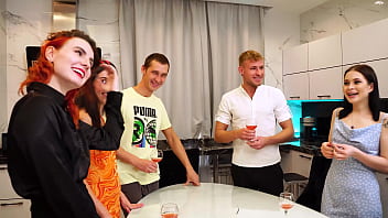 Preview 1 of Horn6 Sister Rape - We made a Group Sex Orgy Party for the chiming clock - Katty West &amp_ Skye Young &amp_ DisDiger &amp_ Leo Dee