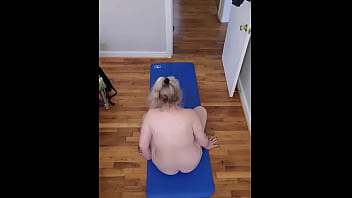 Preview 1 of Spy At Mom - Vee Does Naked Yoga!