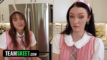 Preview 2 of Real Sex Without Porn - New Girl Violet Moore and Celestina Blooms Are the Dirtiest Stepsisters in the World